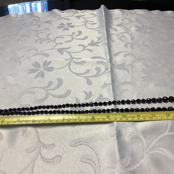 Vintage Czech Jet Crystal Beads Mourning Necklace besutiful MOMS COLLECTIONS - Picture 8 of 8